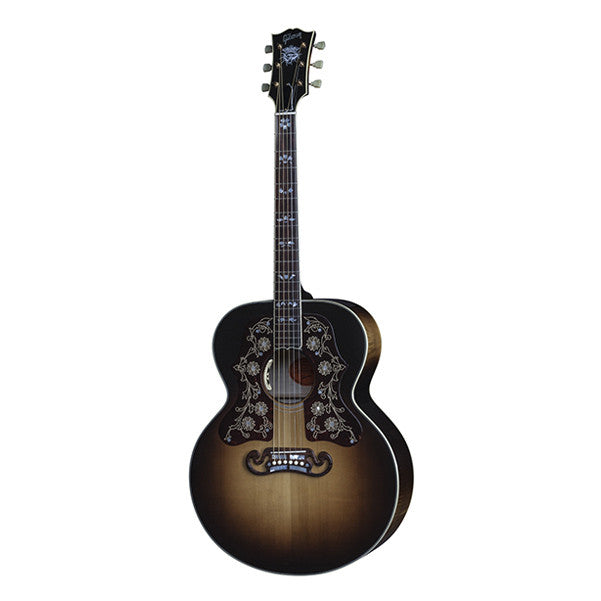gibson electro acoustic guitars gibson sj-200 bob dylan players ed dreadnought electro acoustic guitar - vintage sunburst