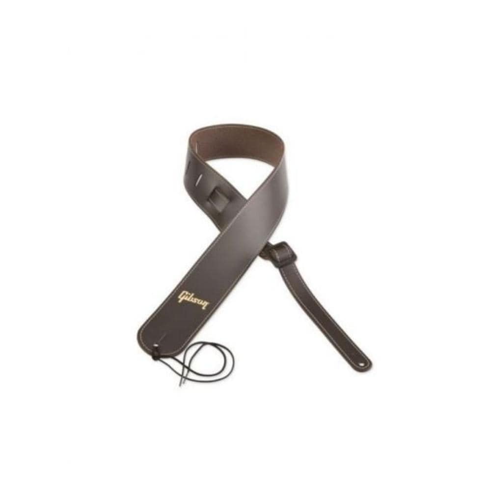 gibson guitar straps gibson aest-brn premium leather brown troubadour guitar strap