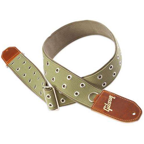 gibson guitar straps gibson asriv-grn the rivet 2 inch guitar strap