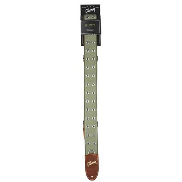 gibson guitar straps gibson asriv-grn the rivet 2 inch guitar strap