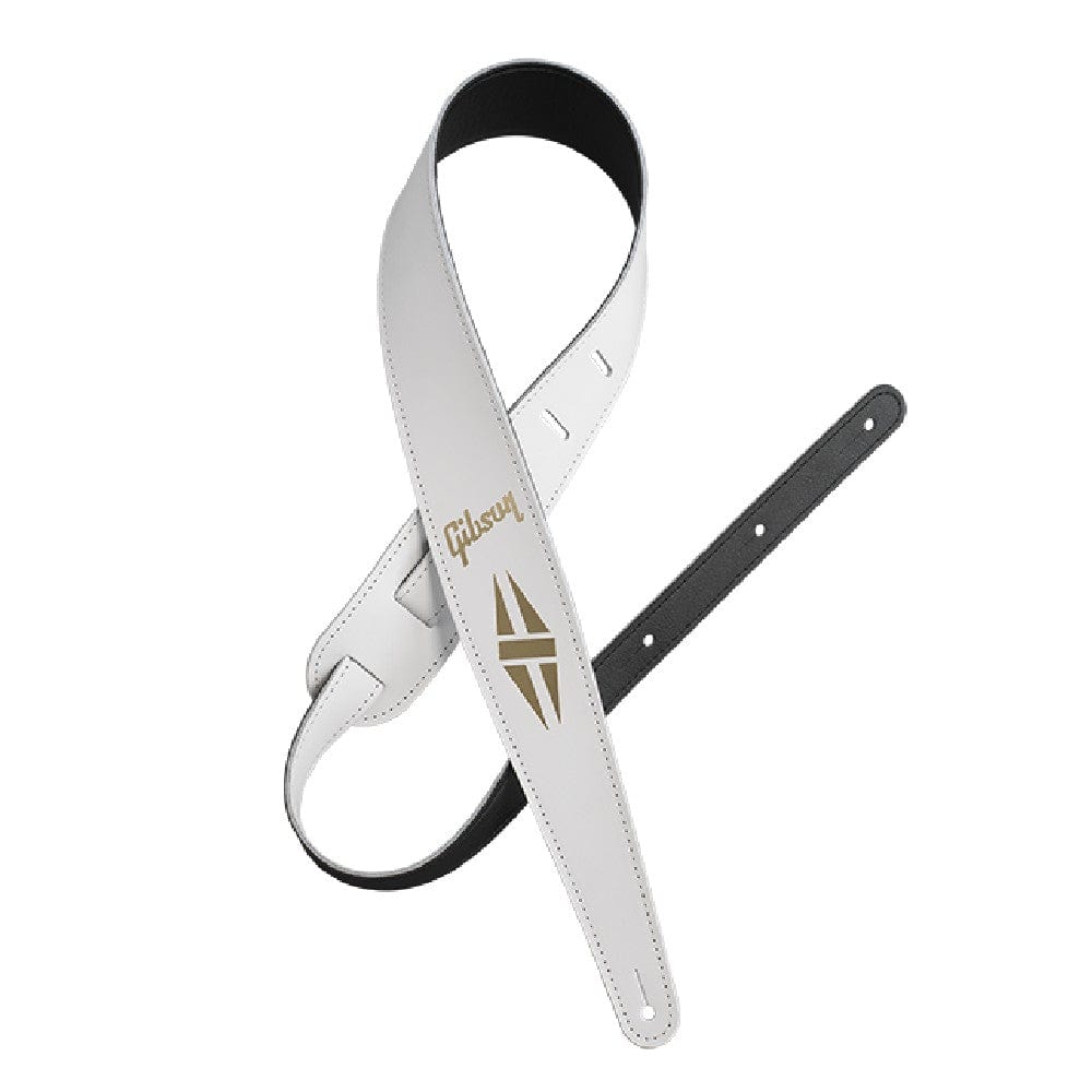 gibson guitar straps white gibson assd the split diamond guitar strap #color_white