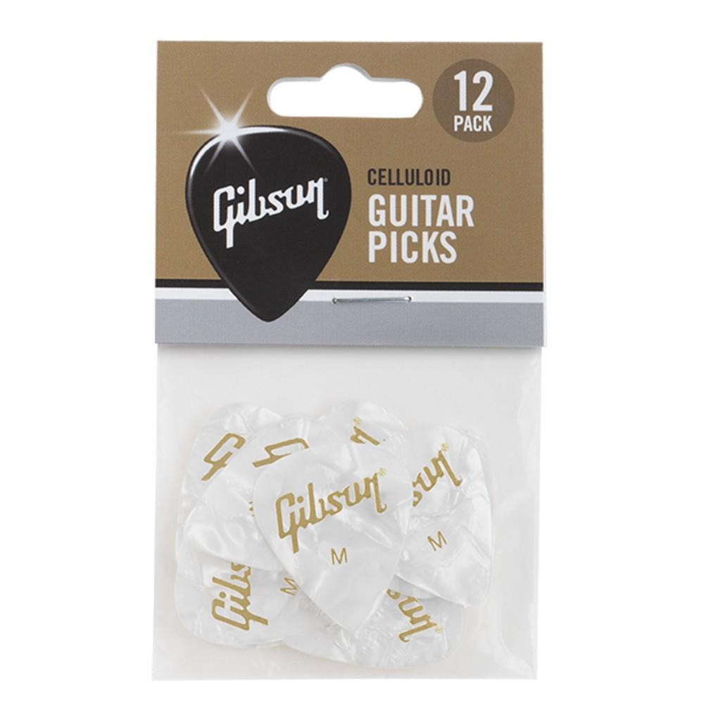 gibson picks gibson aprw12-74 white pearloid picks- pack of 12 #size_medium