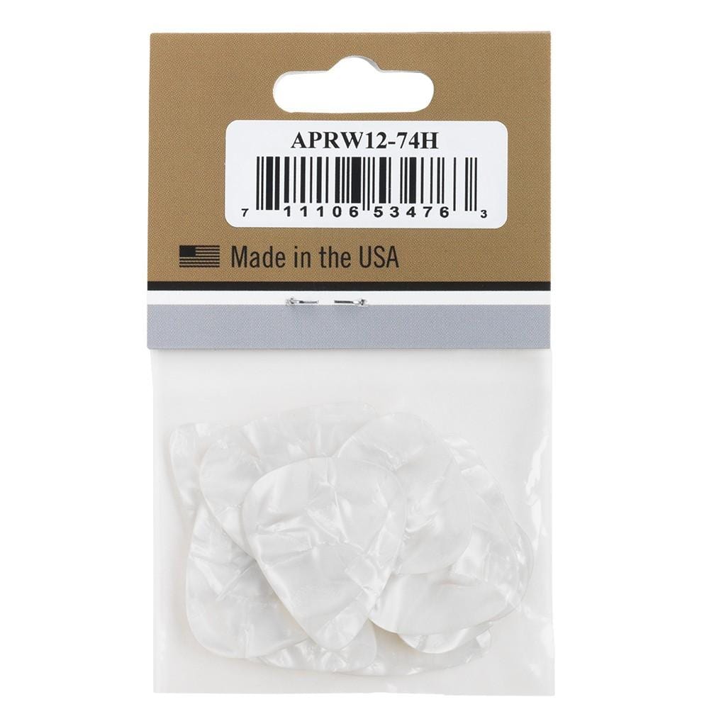 gibson picks gibson aprw12-74 white pearloid picks- pack of 12