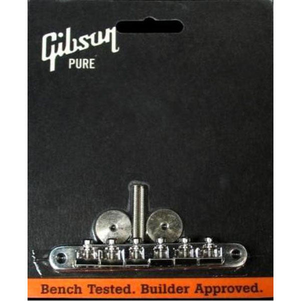 gibson tremolos and bridges gibson accessories abr-1 tune-o-matic bridge w/full assembly (nickel)