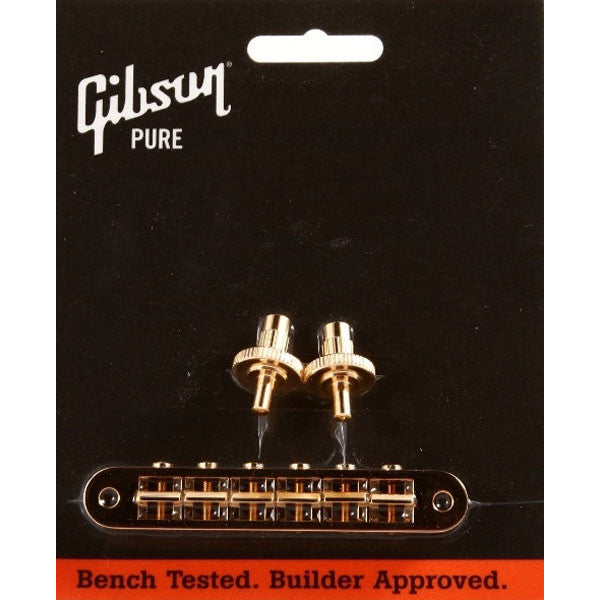 gibson tremolos and bridges gibson accessories nashville tune-o-matic bridge w/full assembly (gold)