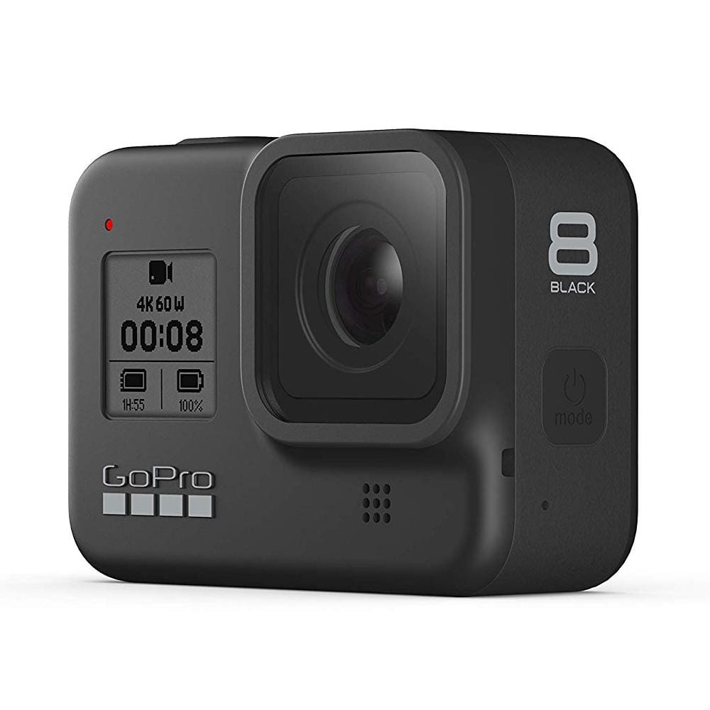 gopro action cameras black gopro hero 8 hypersmooth streamlined 4k action camera with shorty and chesty - black with 2 year warranty