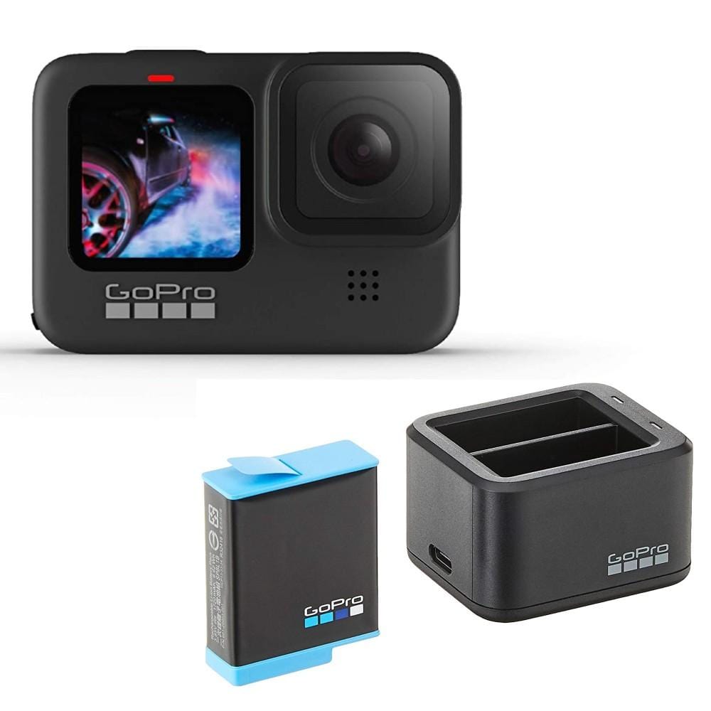 gopro action cameras hero9 + battery + dual charger gopro hero 9 black 5k video 20mp streaming action camera #type_hero9-+-battery-+-dual-charger