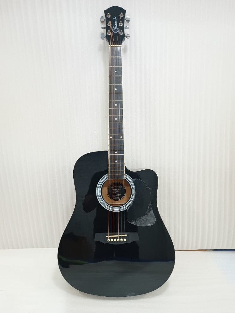 granada acoustic guitars 202301917900 granada prld-14c acoustic guitar - black - open box b stock