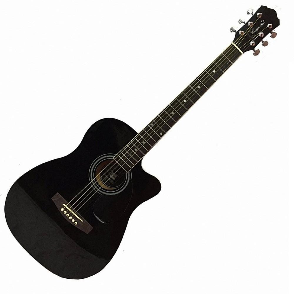 granada acoustic guitars black granada prs-1-fc 6 strings medium cutaway acoustic guitar