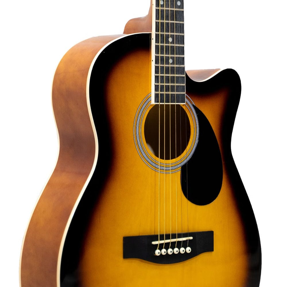 granada acoustic guitars granada gl112c-f medium cutaway 6 string acoustic guitar #color_vintage-sunburst