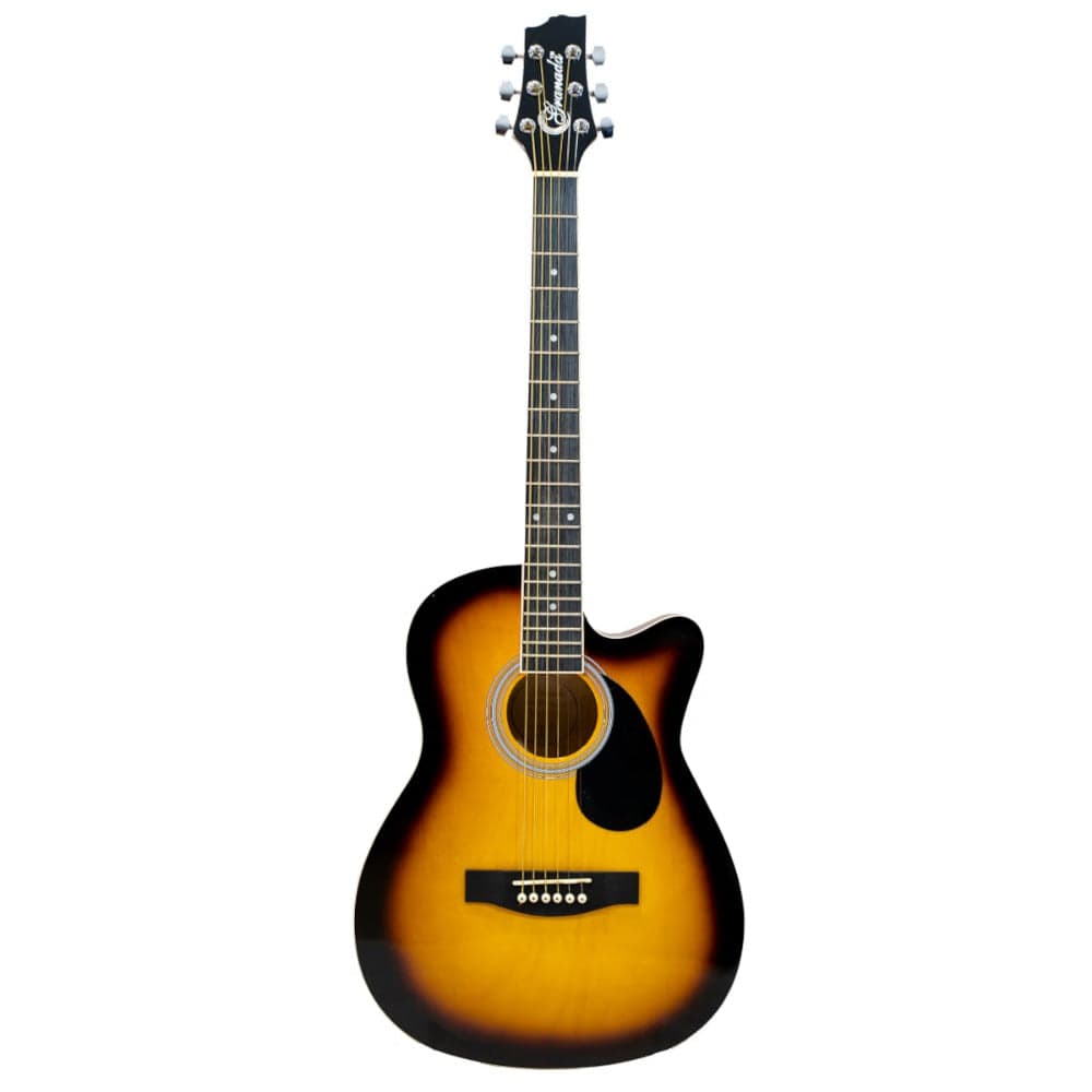 granada acoustic guitars vintage sunburst granada gl112c-f medium cutaway 6 string acoustic guitar #color_vintage-sunburst