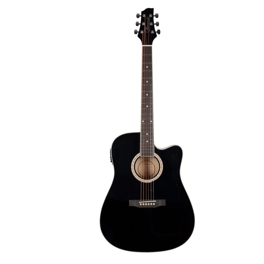 granada electro acoustic guitars granada gl141d-ceq 6 string electro acoustic guitar #color_black-gloss
