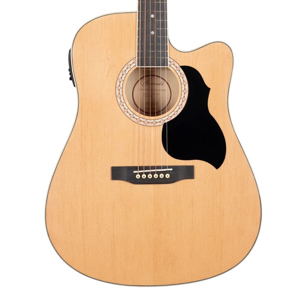 granada electro acoustic guitars granada gl141d-ceq 6 string electro acoustic guitar #color_natural-gloss