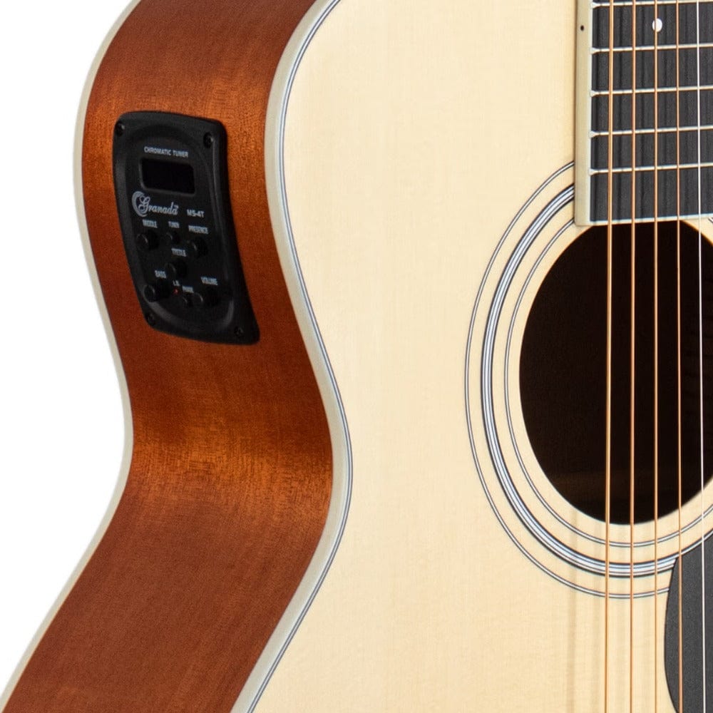 granada electro acoustic guitars granada gl240c-ceq 6 string electro acoustic guitar #color_natural-matt
