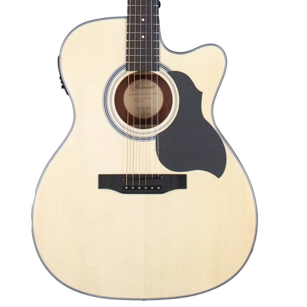 granada electro acoustic guitars natural matt granada gl242a-ceq 6 string electro acoustic guitar - natural matt