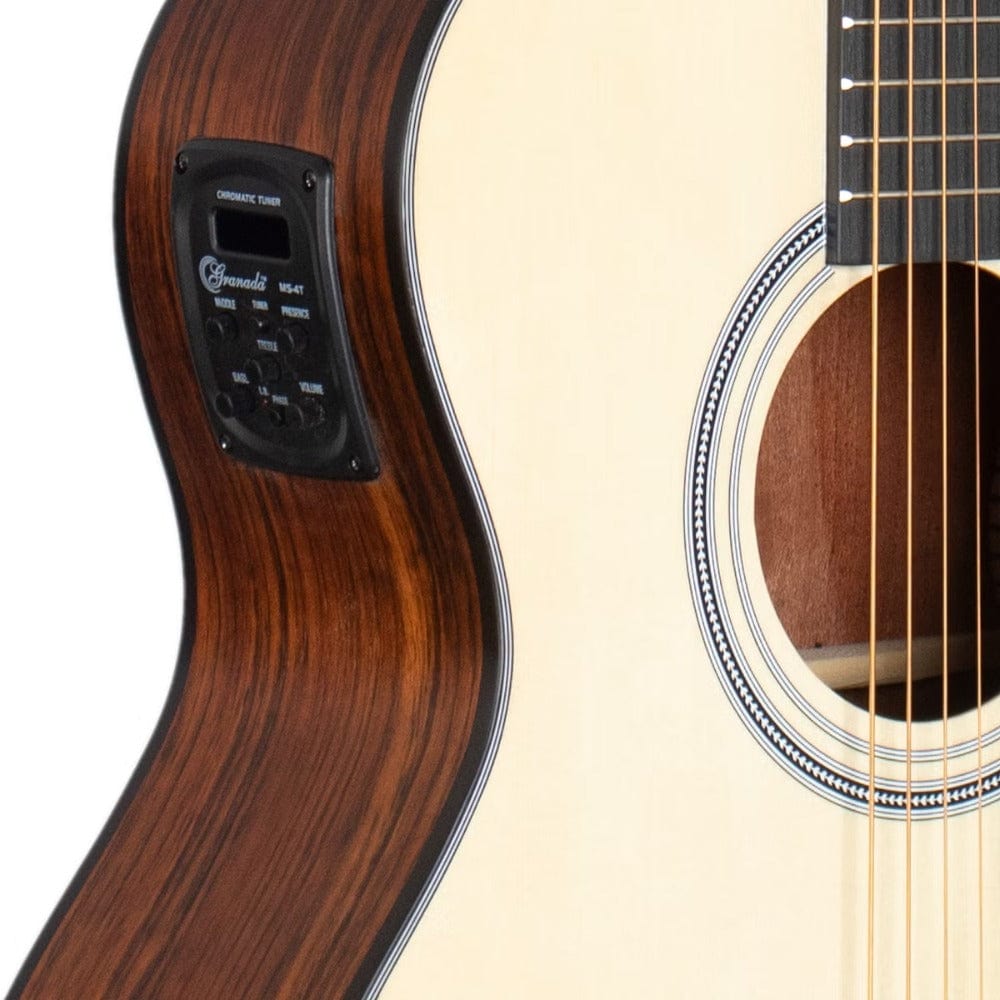granada electro acoustic guitars natural matt granada gl242a-ceq 6 string electro acoustic guitar - natural matt