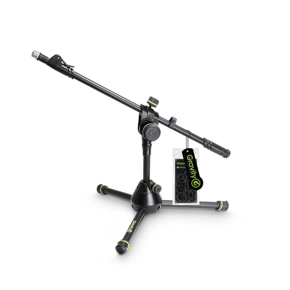 gravity microphone stands gravity ms3122hdb short heavy duty microphone stand with folding tripod base