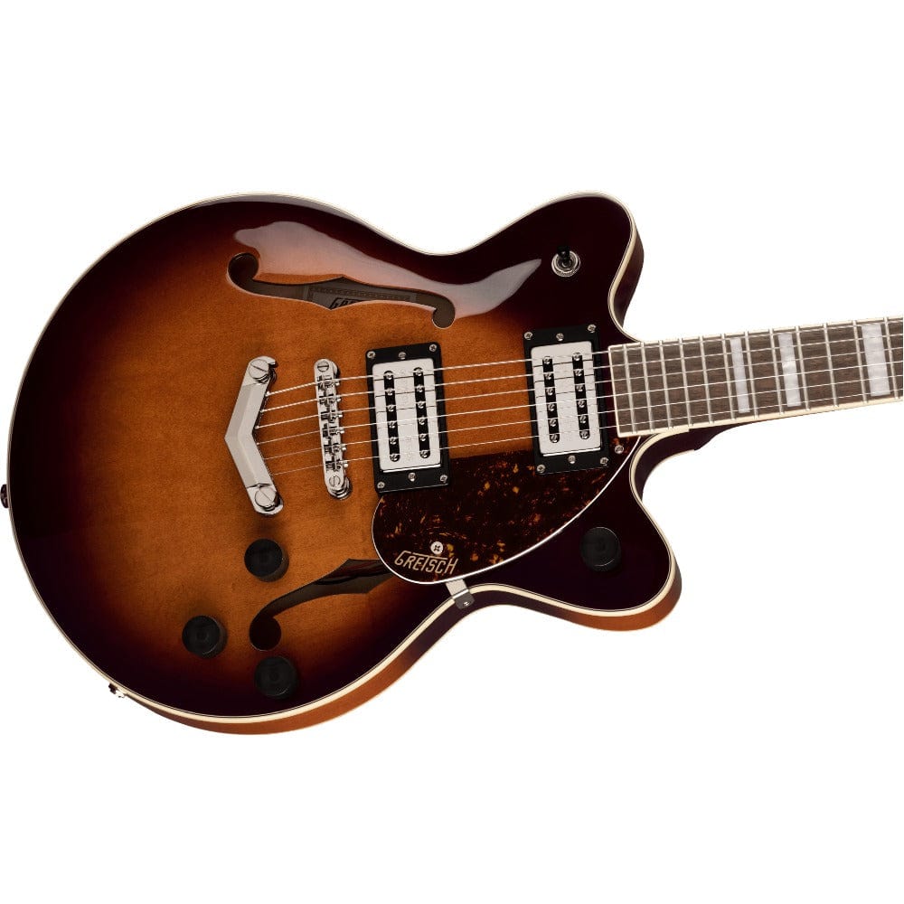 gretsch electric guitars gretsch g2655 streamliner centar block jr double-cut with v-stoptail 6 string electric guitar #color_forge-glow-maple