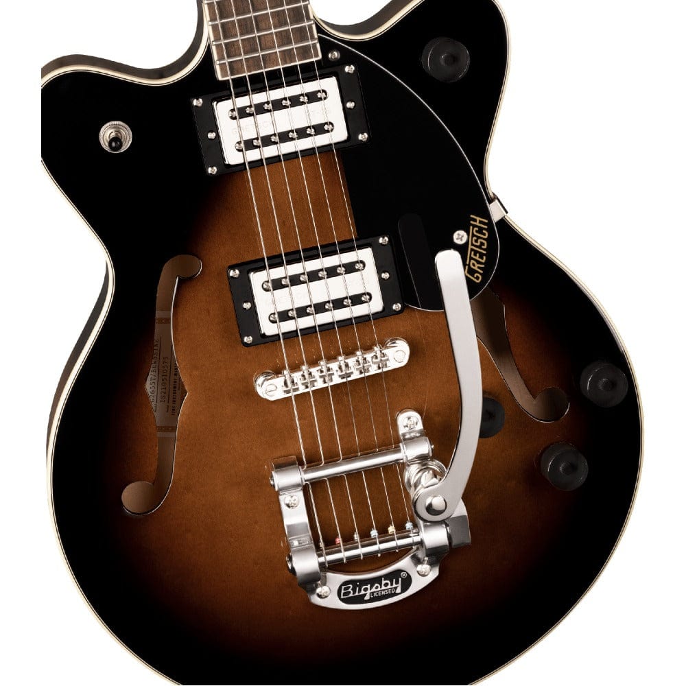 gretsch electric guitars gretsch g2655t streamliner center block jr. double-cut with bigsby 6 string electric guitar #color_brownstone-maple