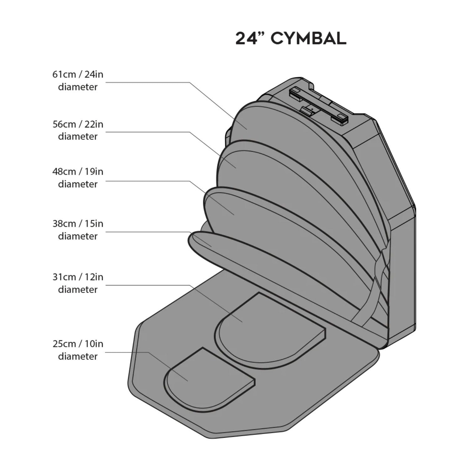 Gruv Gear Cymbal Gigbags GruvGear GG-VCYM-BLK Veloc Cymbal Bag
