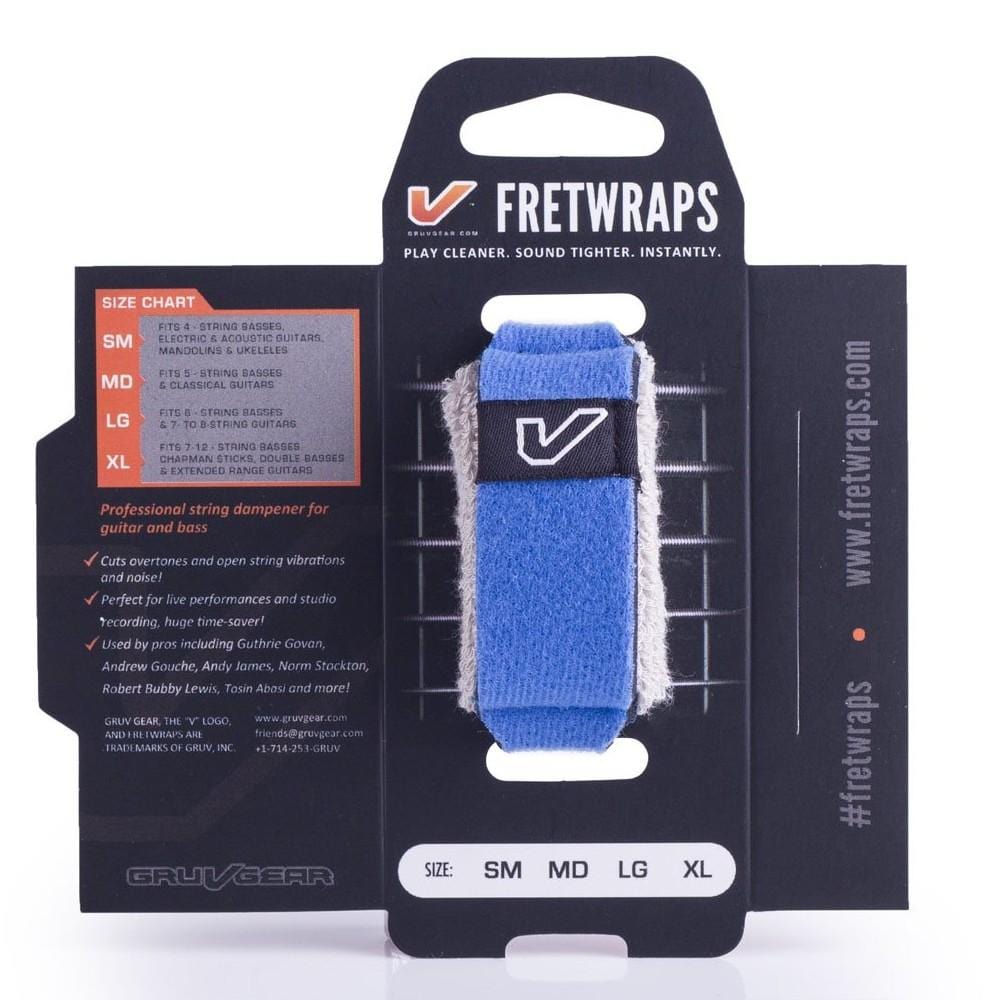 gruv gear dampeners and mutes blue / medium / pack of 1 gruv gear gg-fw fret wraps string muter#color_blue,size_medium,pack_pack-of-1