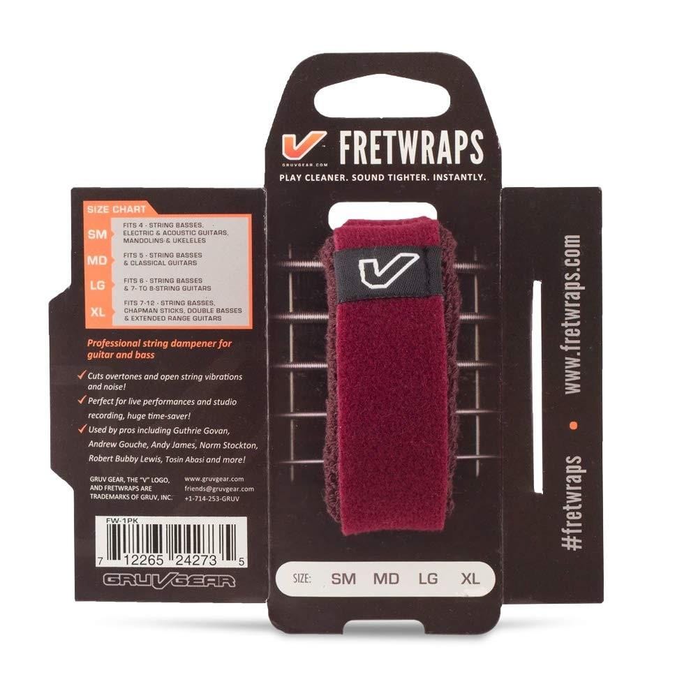 gruv gear dampeners and mutes burgundy / small / pack of 1 gruv gear gg-fw fret wraps string muter#color_burgundy,size_small,pack_pack-of-1