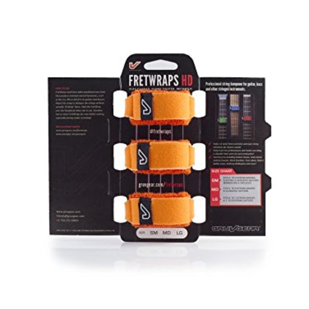 gruv gear dampeners and mutes orange / small / pack of 3 gruv gear gg-fw fret wraps string muter #color_orange,size_small,pack_pack-of-3