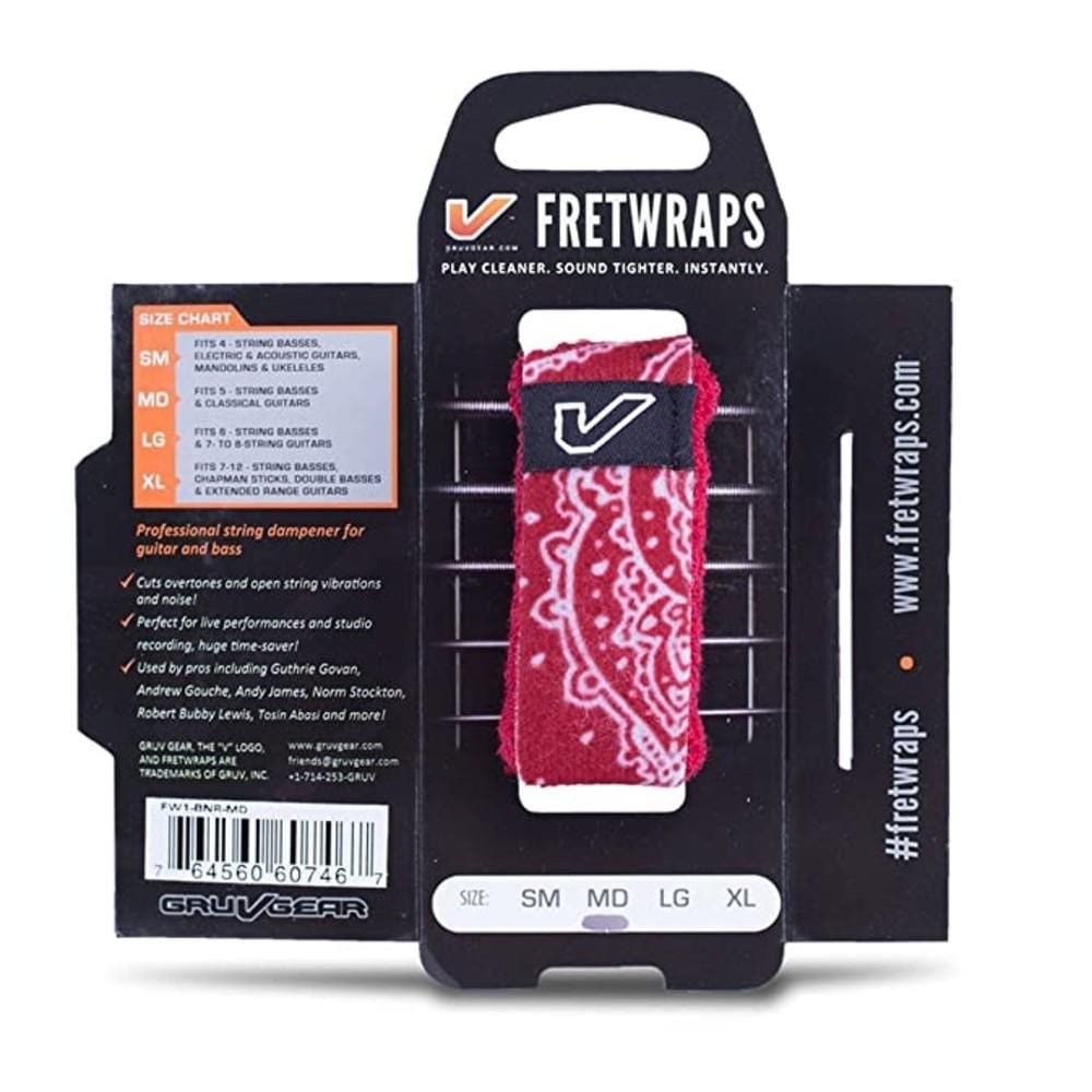 gruv gear dampeners and mutes red bandana / medium / pack of 1 gruv gear gg-fw fret wraps string muter #color_red-bandana,size_medium,pack_pack-of-1