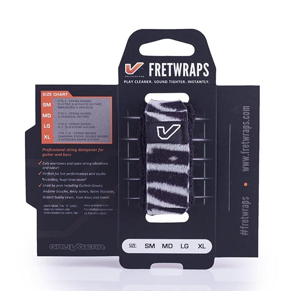 gruv gear dampeners and mutes zebra / medium / pack of 1 gruv gear gg-fw fret wraps string muter #color_zebra,size_medium,pack_pack-of-1