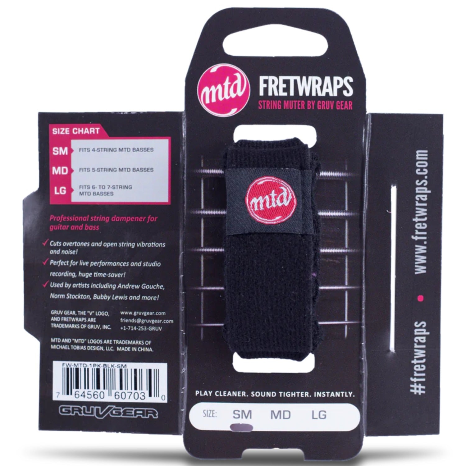 Gruv Gear Guitar Dampeners And Mutes Black / Large / Pack of 1 GruvGear FW-MTD FretWraps