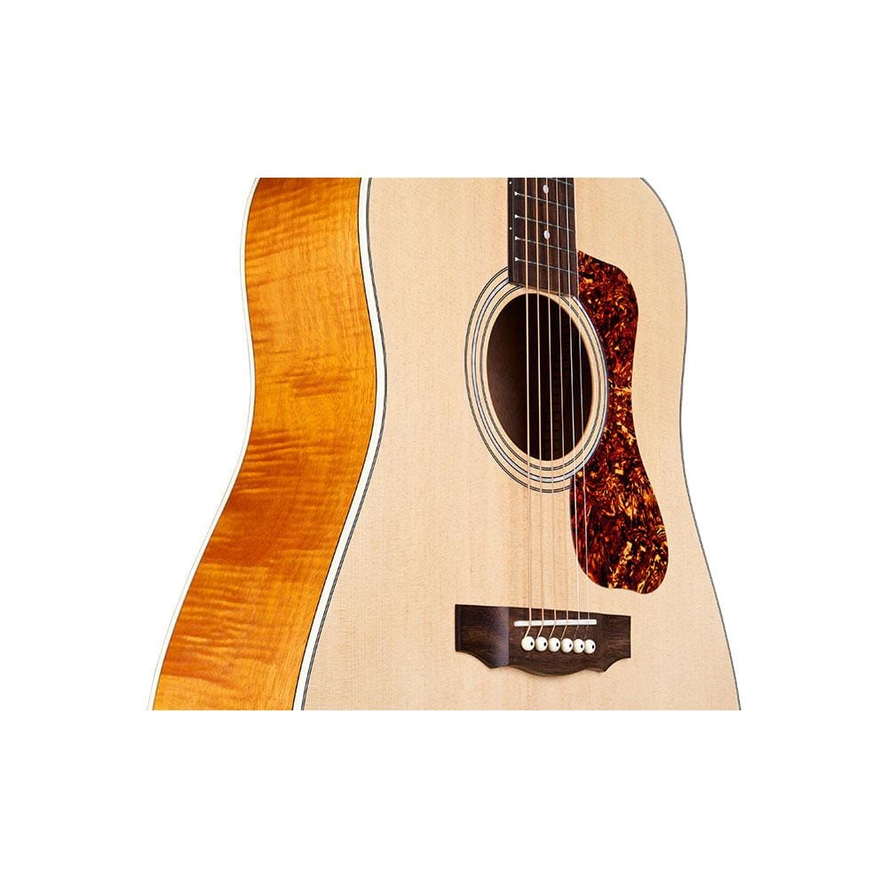 guild electro acoustic guitars guild d-240e ltd flamed mahogany electro acoustic guitars - natural