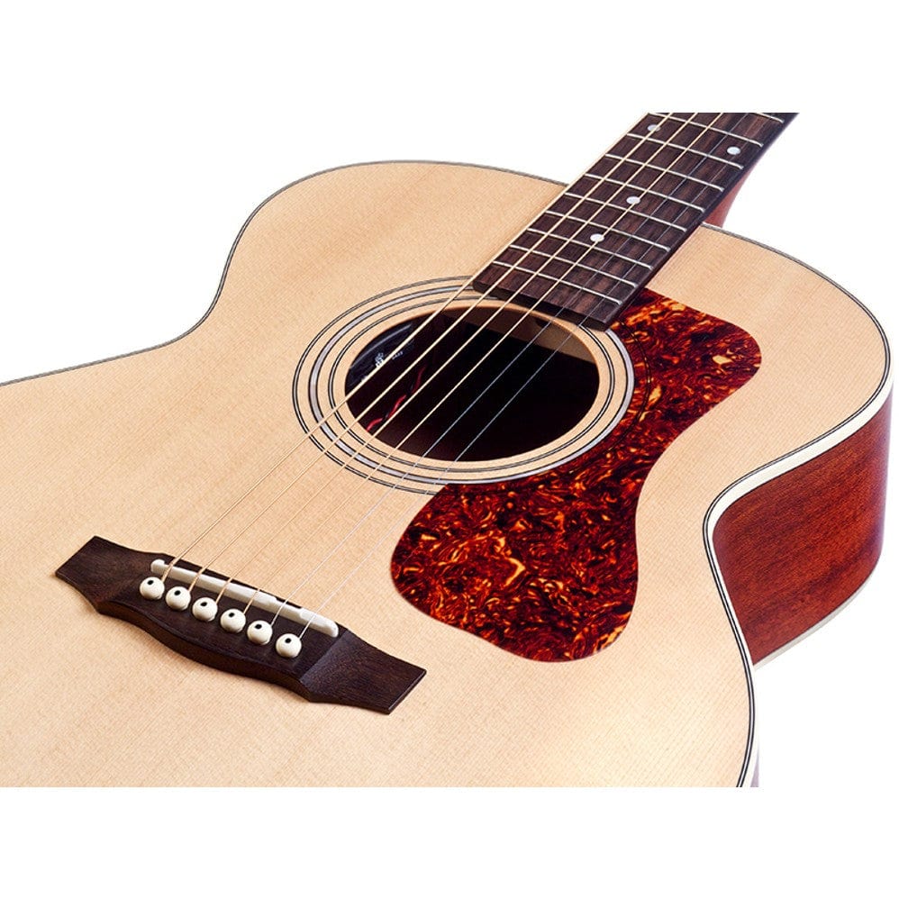 guild electro acoustic guitars guild jumbo junior 6 string electro acoustic guitar - natural #color_mahogany