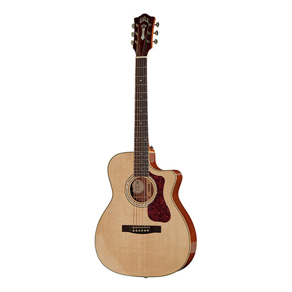 guild electro acoustic guitars guild om-140ce westerly cutaway electro acoustic guitar - natural high gloss