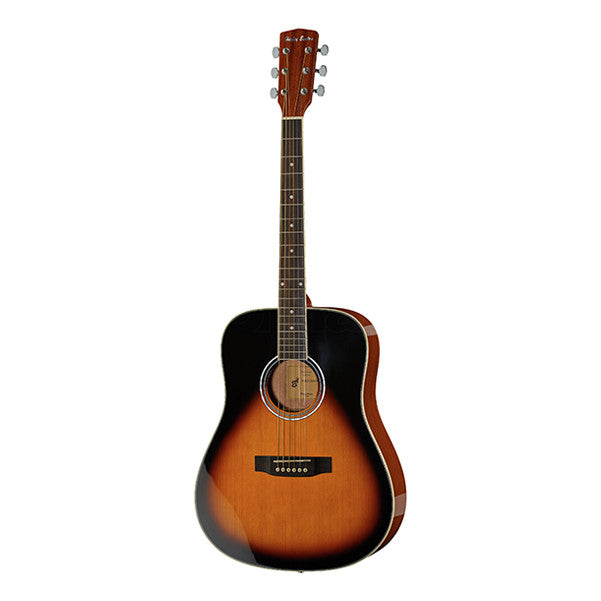 harley benton acoustic guitars harley benton d-120 dreadnought acoustic guitar - vintage sunburst high gloss