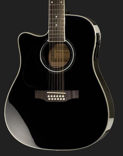 harley benton acoustic guitars harley benton hbd200-12 bk lh bundle