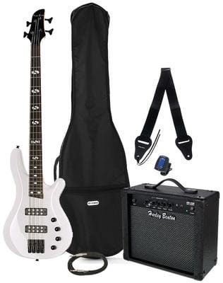 harley benton bass guitars harley benton b-450 white bundle 1