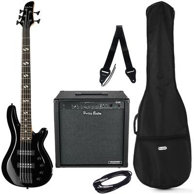 harley benton bass guitars harley benton b-550 black progressive set 2