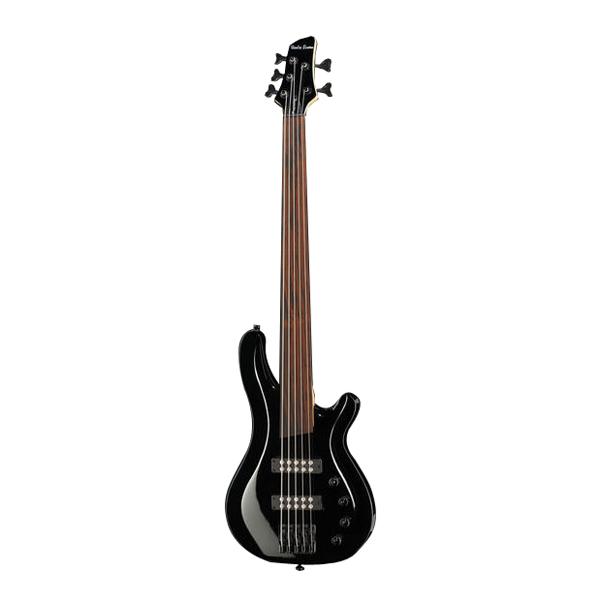 harley benton bass guitars harley benton b-550 progressive series 5 string fretless bass guitar - black