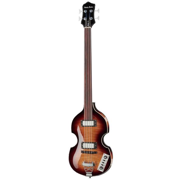 harley benton bass guitars harley benton beatbass vintage series fretless bass guitar - vintage sunburst