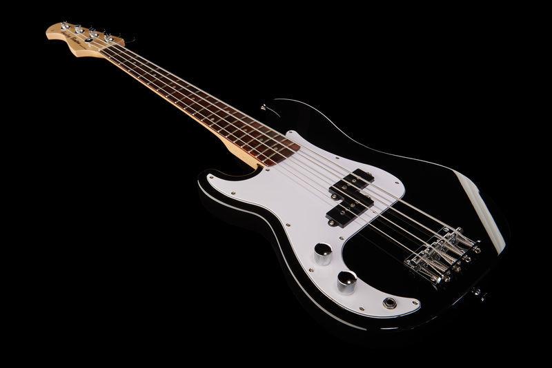 harley benton bass guitars harley benton pb-shorty lh bk std. set 1