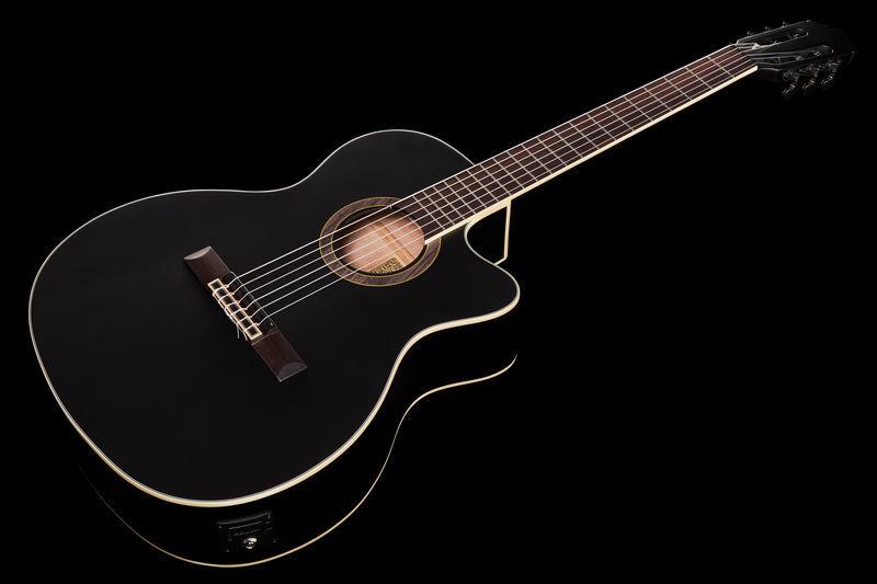 harley benton classical guitars harley benton santos series c-40sce bk