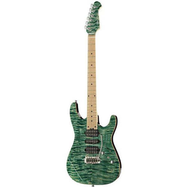 harley benton electric guitars aqua blue harley benton fusion 6-string hsh electric guitar - maple fretboard #color_aqua-blue