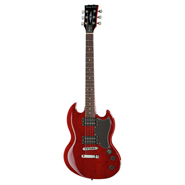 harley benton electric guitars cherry high gloss harley benton dc-200 student series electric guitar