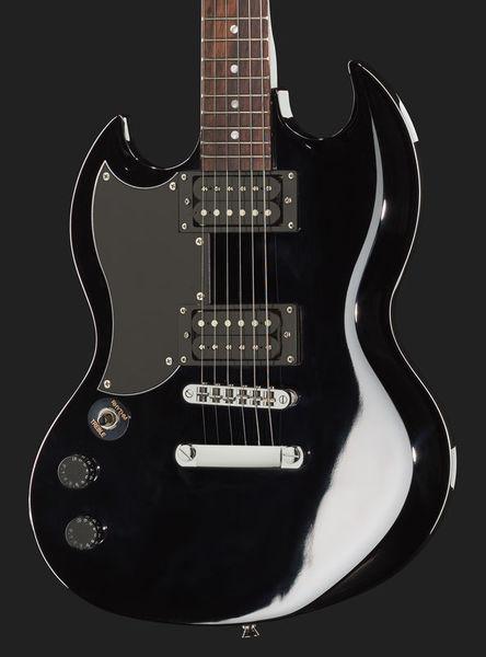 harley benton electric guitars harley benton dc-200lh bk student ser bundle