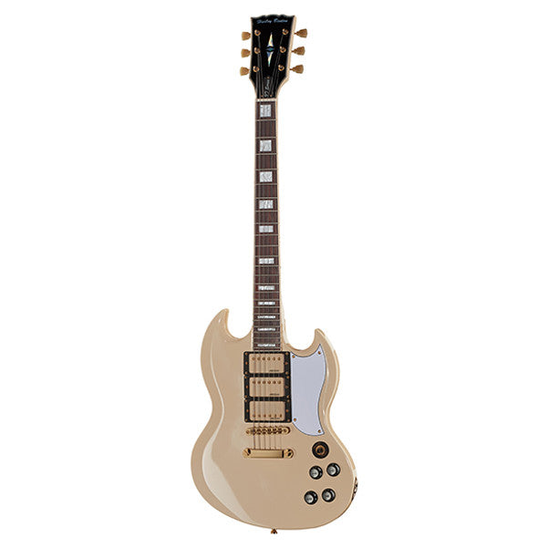 harley benton electric guitars harley benton dc-600 vintage series electric guitar - vintage ivory