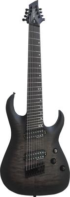 harley benton electric guitars harley benton fanfret-8nt qbb 2018 dlx electric guitar