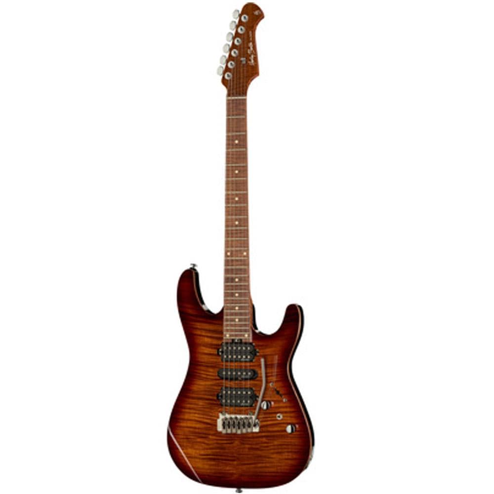 harley benton electric guitars harley benton fusion ii hsh 6 string electric guitar - flamed maple - flamed bengal burst