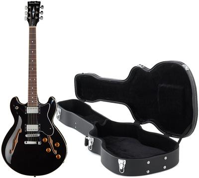 harley benton electric guitars harley benton hb-35 bk vintage series bundle