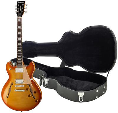 harley benton electric guitars harley benton hb-35plus lemon bundle