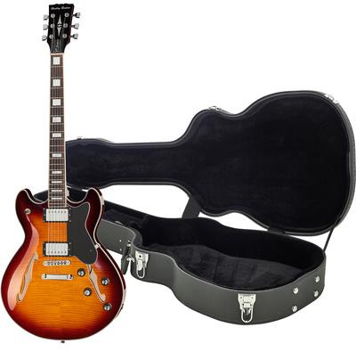 harley benton electric guitars harley benton hb-35plus vintage burst bundle